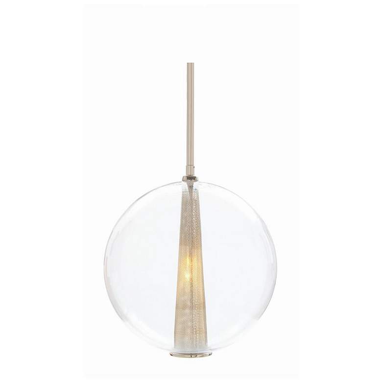 Image 1 Caviar 14" Wide Polished Nickel Clear Glass Pendant Light