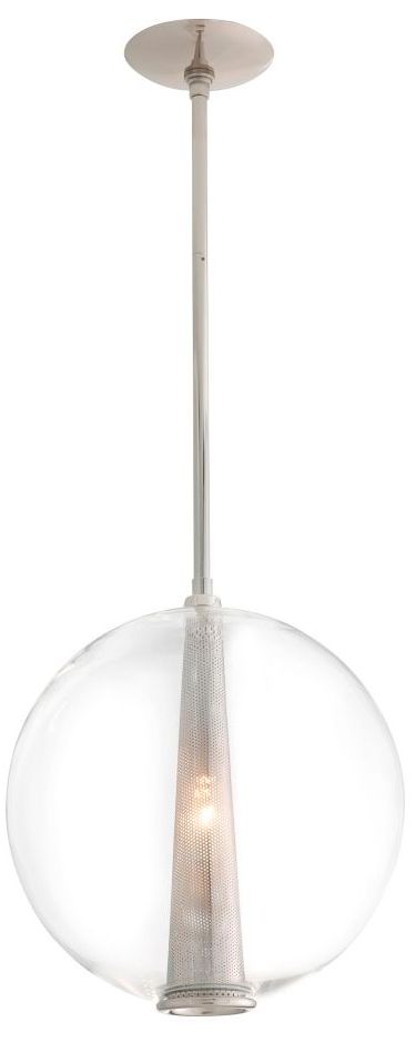 Image 3 Caviar 14" Wide Polished Nickel Clear Glass Pendant Light more views