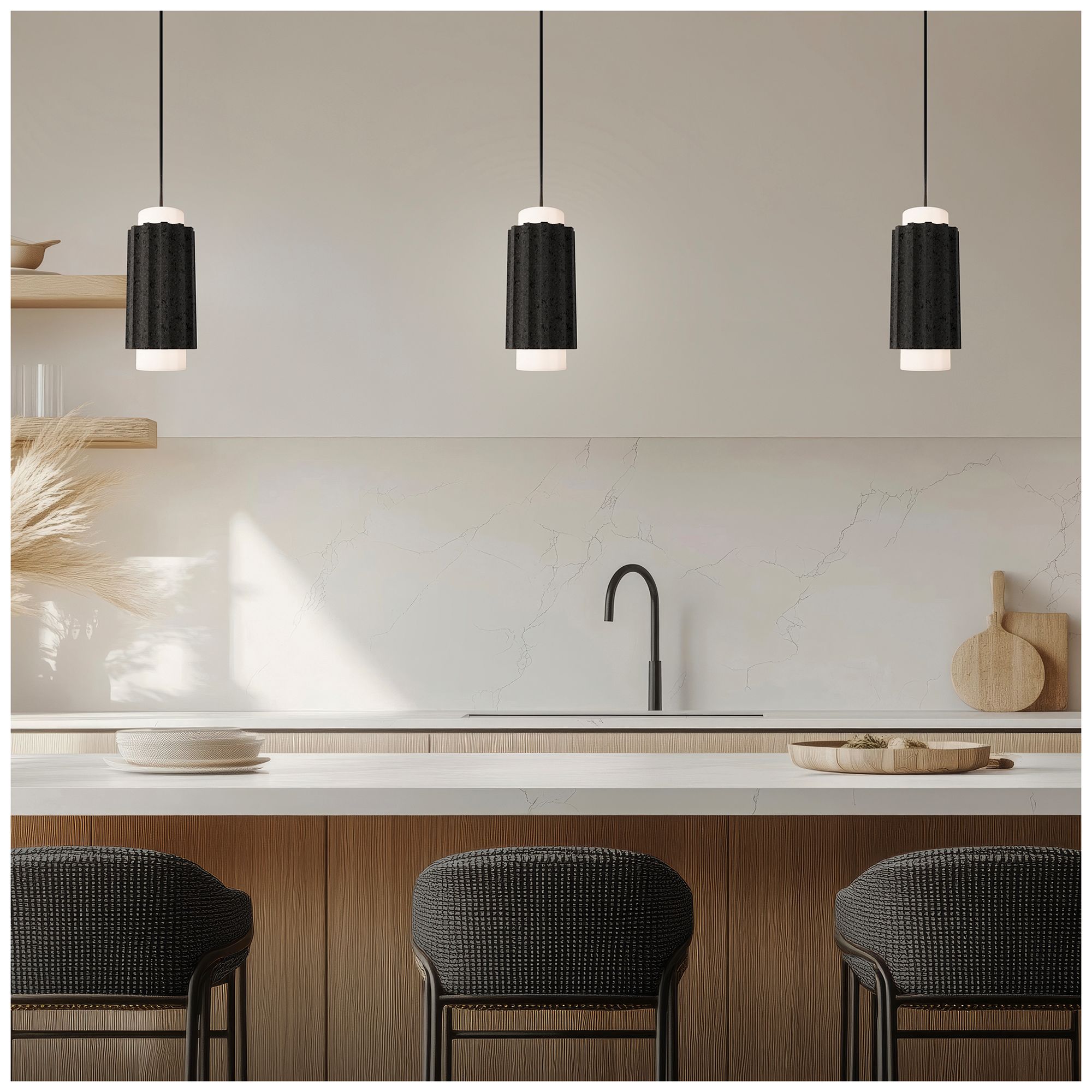 Image 5 Caviar 16.13"H x 7"W 1-Light Mini-Pendant in BV more views