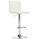 Caviar Chrome and White Adjustable Swivel Bar Stool