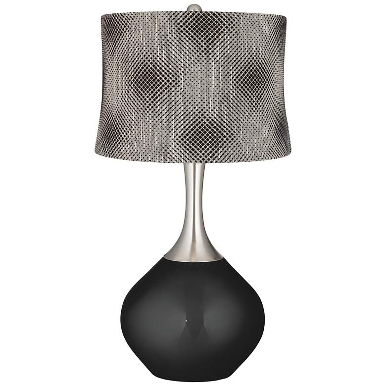 Image 1 Caviar Metallic Black Pixels Shade Spencer Table Lamp