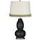 Caviar Metallic Double Gourd Table Lamp with Scallop Lace Trim