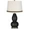 Caviar Metallic Double Gourd Table Lamp with Wave Braid Trim