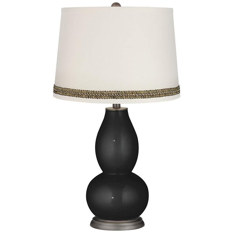 Image 1 Caviar Metallic Double Gourd Table Lamp with Wave Braid Trim