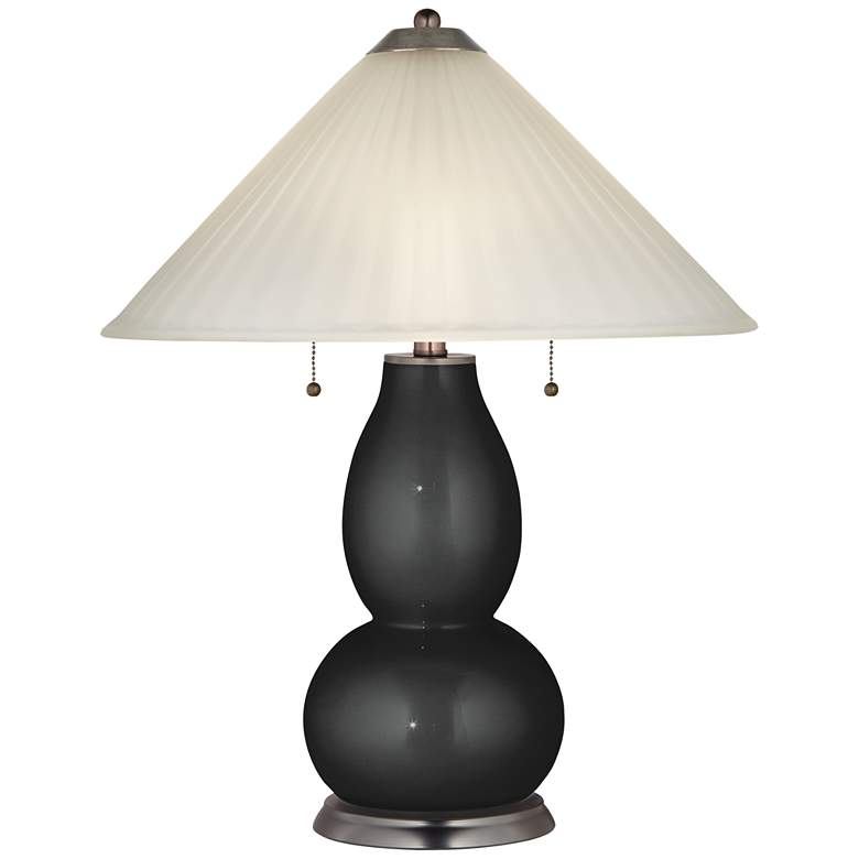 Image 1 Caviar Metallic Fulton Table Lamp with Fluted Glass Shade