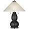 Caviar Metallic Fulton Table Lamp with Fluted Glass Shade