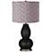 Caviar Metallic Gray Pleated Drum Shade Double Gourd Table Lamp