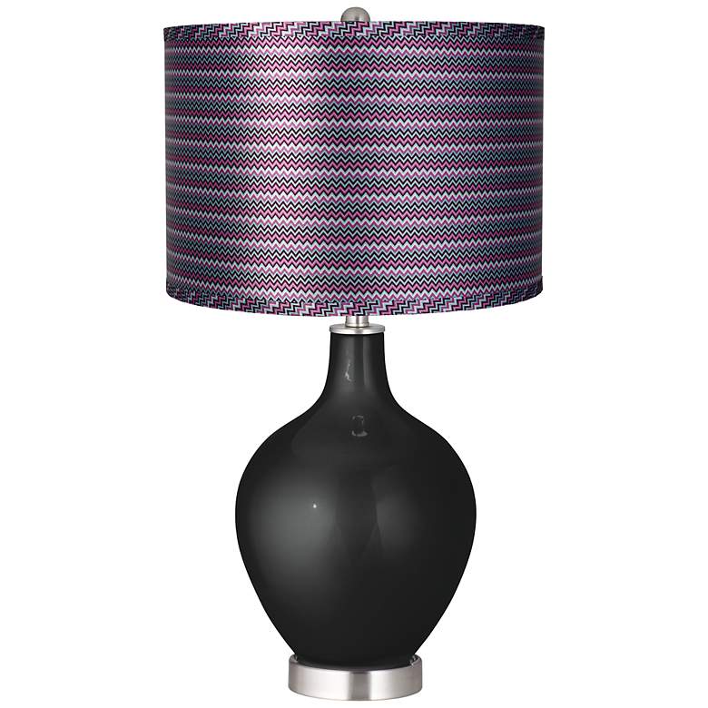 Image 1 Caviar Metallic - Purple Zig Zag Shade Ovo Lamp