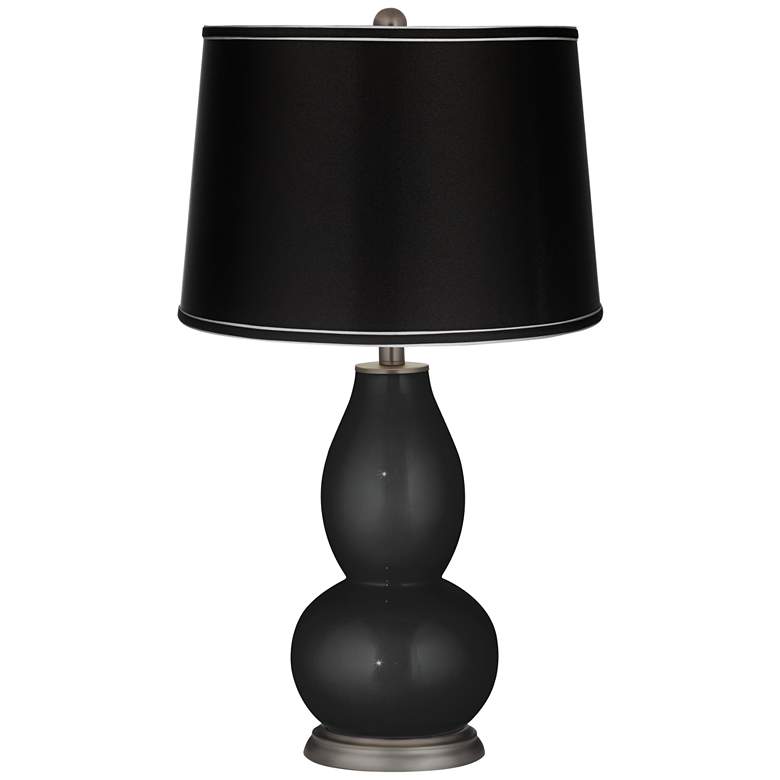 Image 1 Caviar Metallic - Satin Black Shade Double Gourd Lamp