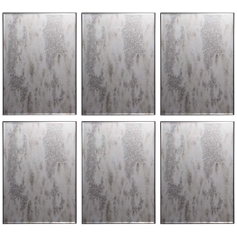 Image 1 Cavin Black 15 inch x 20 inch Rectangular Metal Wall Mirrors Set of 6