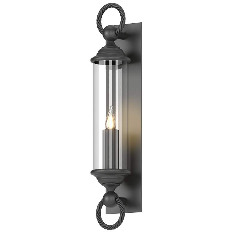 Image 1 Cavo 25.8" High Large Coastal Black Outdoor Sconce With Clear Glass Sh
