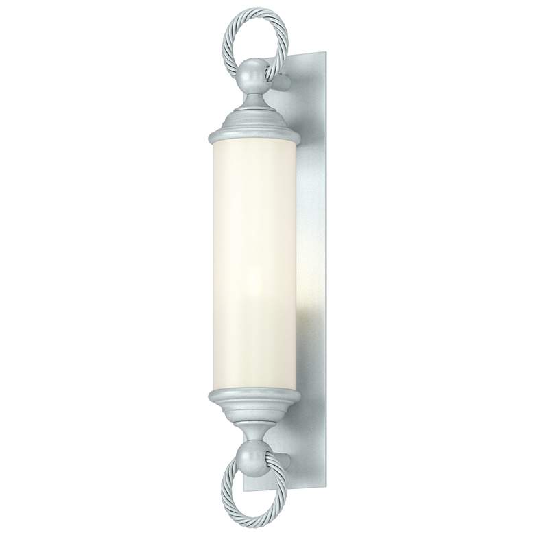 Image 1 Cavo 25.8 inchH Large Burnished Steel Outdoor Sconce w/ Opal Shade