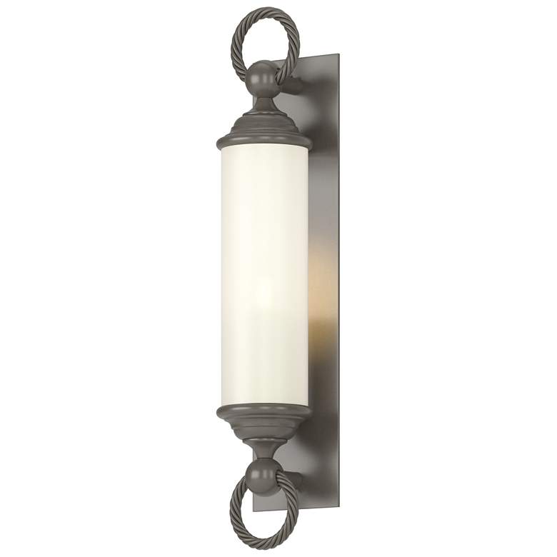 Image 1 Cavo 25.8"H Large Coastal Dark Smoke Outdoor Sconce With Opal Glass Sh