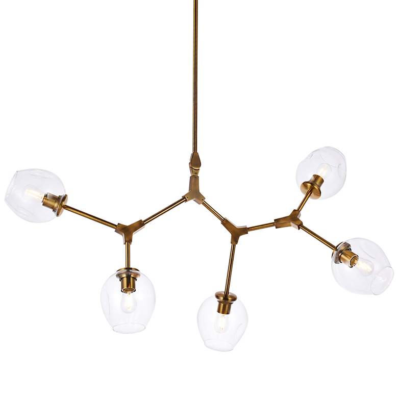 Image 3 Cavoli 42 1/2" Wide Antique Brass 5-Light Chandelier