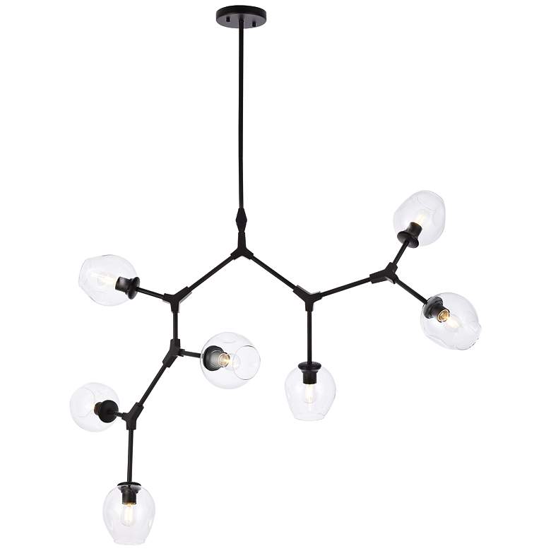Image 1 Cavoli 57" Wide Black 7-Light Chandelier