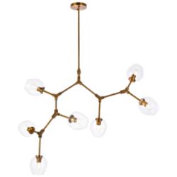 Cavoli 57" Wide Brass 7-Light Chandelier with Clear Glass