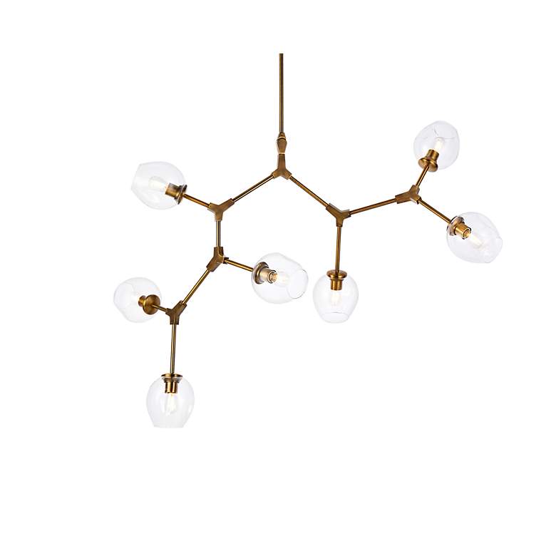 Image 3 Cavoli 57" Wide Brass 7-Light Chandelier with Clear Glass more views