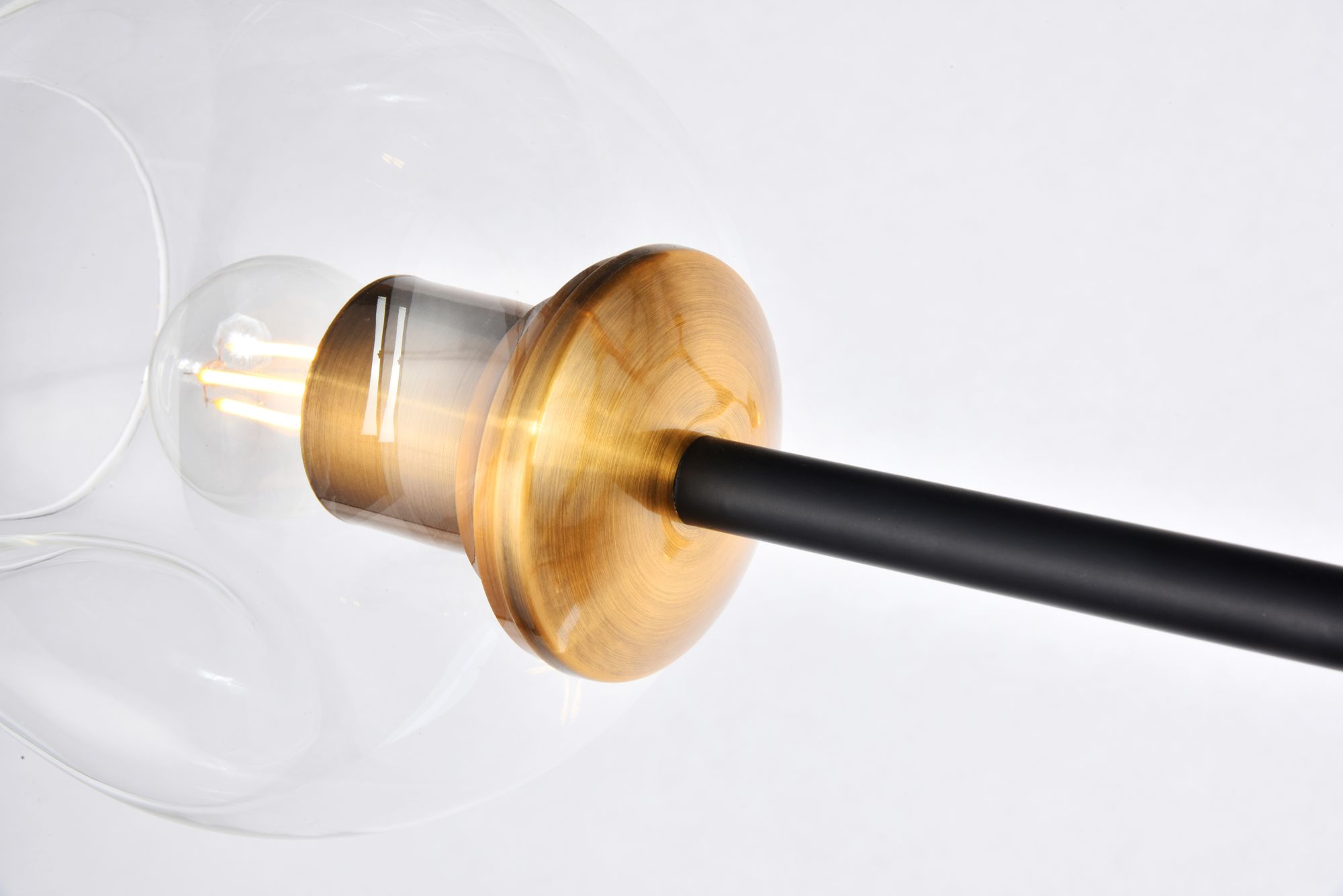 Cavoli 79" Wide Antique Brass and Black 9-Light Chandelier