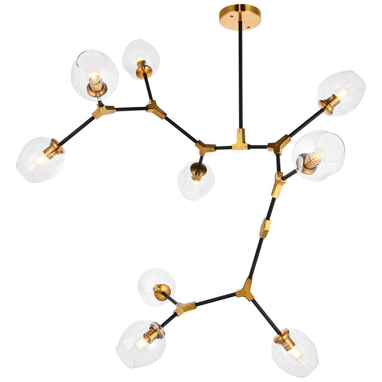 Image 1 Cavoli 9 Lt In Lt Antique Brass And Flat Black Pendant