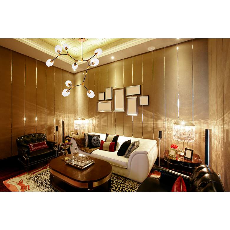 Image 2 Cavoli 9 Lt In Lt Antique Brass And Flat Black Pendant more views