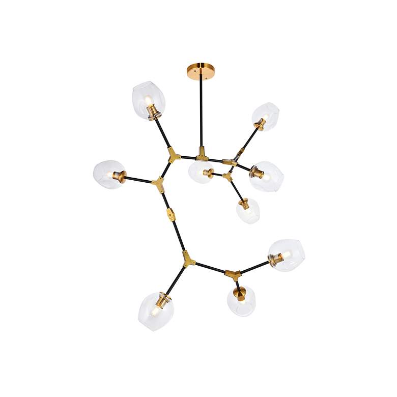 Image 3 Cavoli 9 Lt In Lt Antique Brass And Flat Black Pendant more views