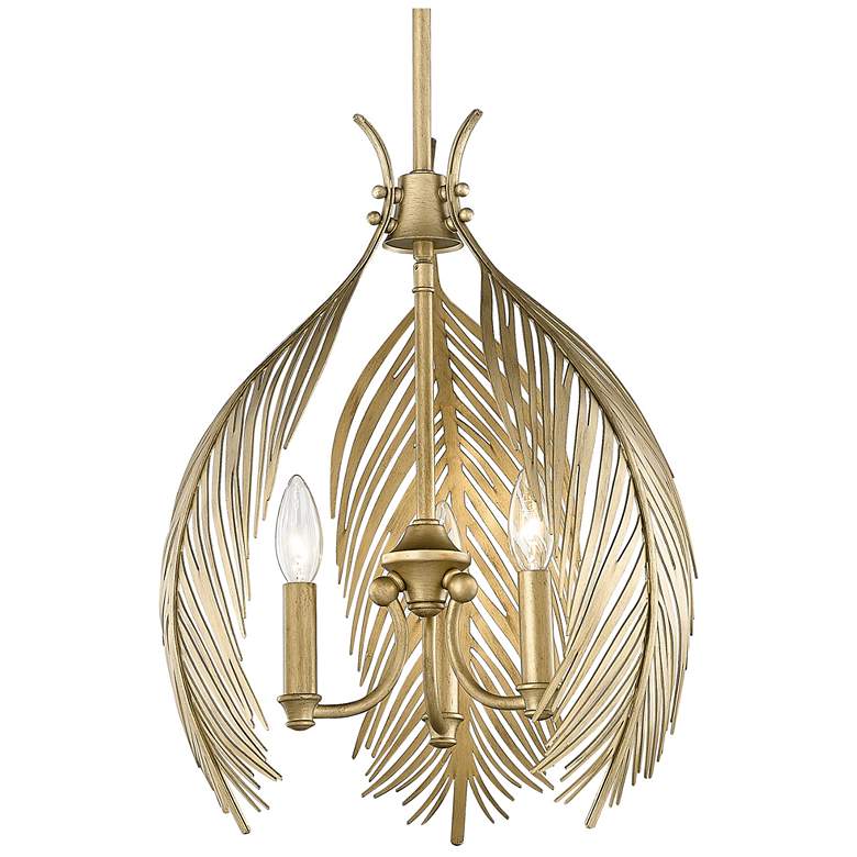 Image 1 Cay 14 3/8" Wide 3-Light Vintage Fired Gold Pendant
