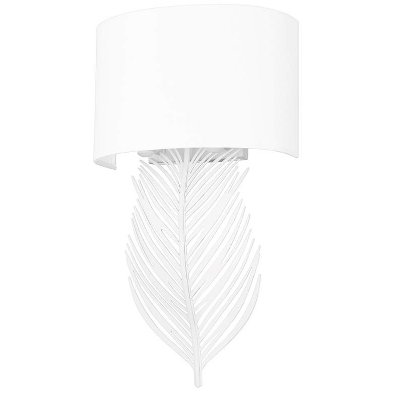 Image 1 Cay 2 Light Wall Sconce in Matte White with Modern White Shade
