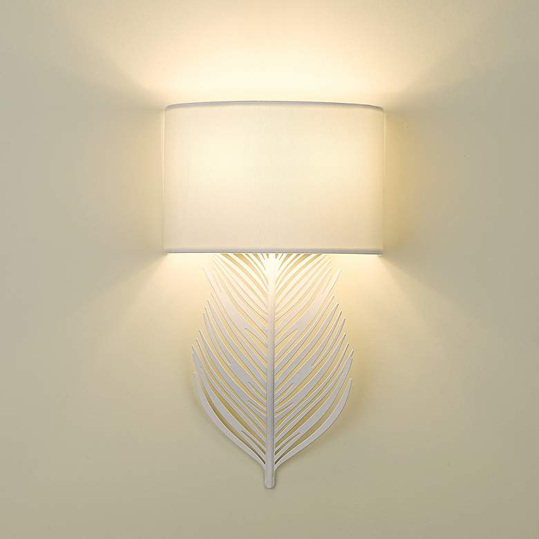 Image 1 Cay 2 Light Wall Sconce in Matte White with Modern White Shade