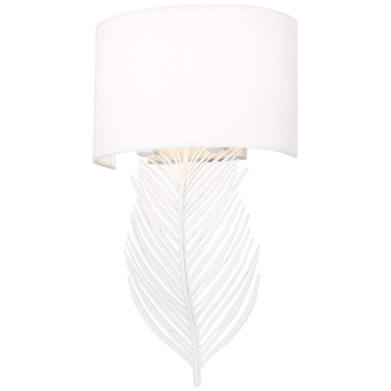 Image 2 Cay 2 Light Wall Sconce in Matte White with Modern White Shade more views