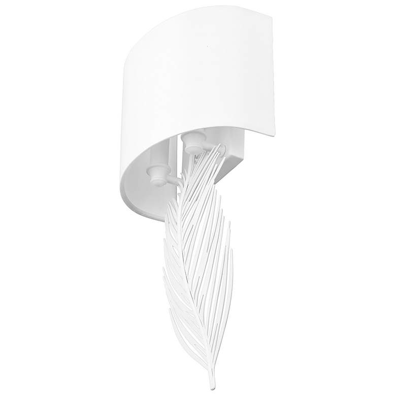 Image 4 Cay 2 Light Wall Sconce in Matte White with Modern White Shade more views