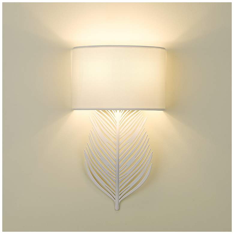 Image 5 Cay 2 Light Wall Sconce in Matte White with Modern White Shade more views
