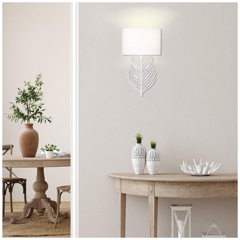 Image 7 Cay 2 Light Wall Sconce in Matte White with Modern White Shade more views