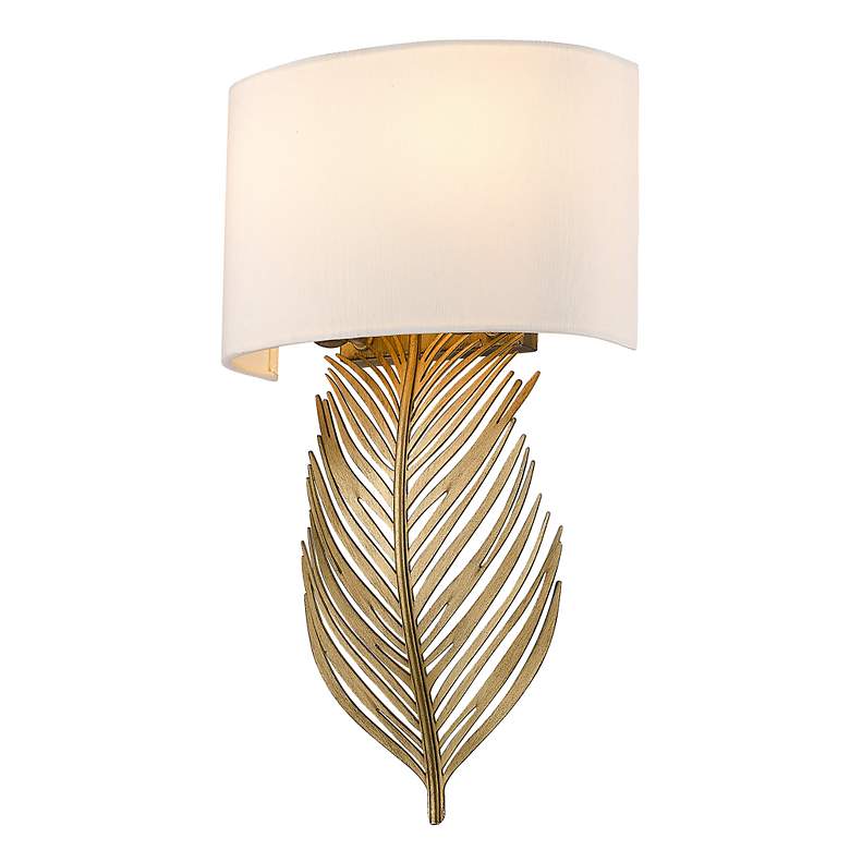 Image 4 Cay 9 1/2" Wide 2-Light Vintage Fired Gold Wall Sconce With Ivory Line more views