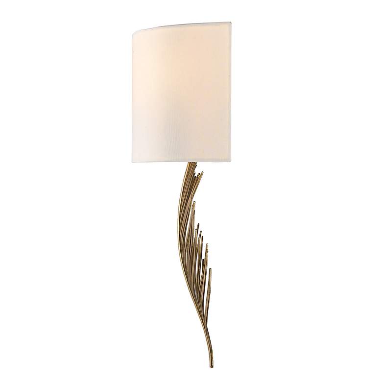 Image 5 Cay 9 1/2" Wide 2-Light Vintage Fired Gold Wall Sconce With Ivory Line more views