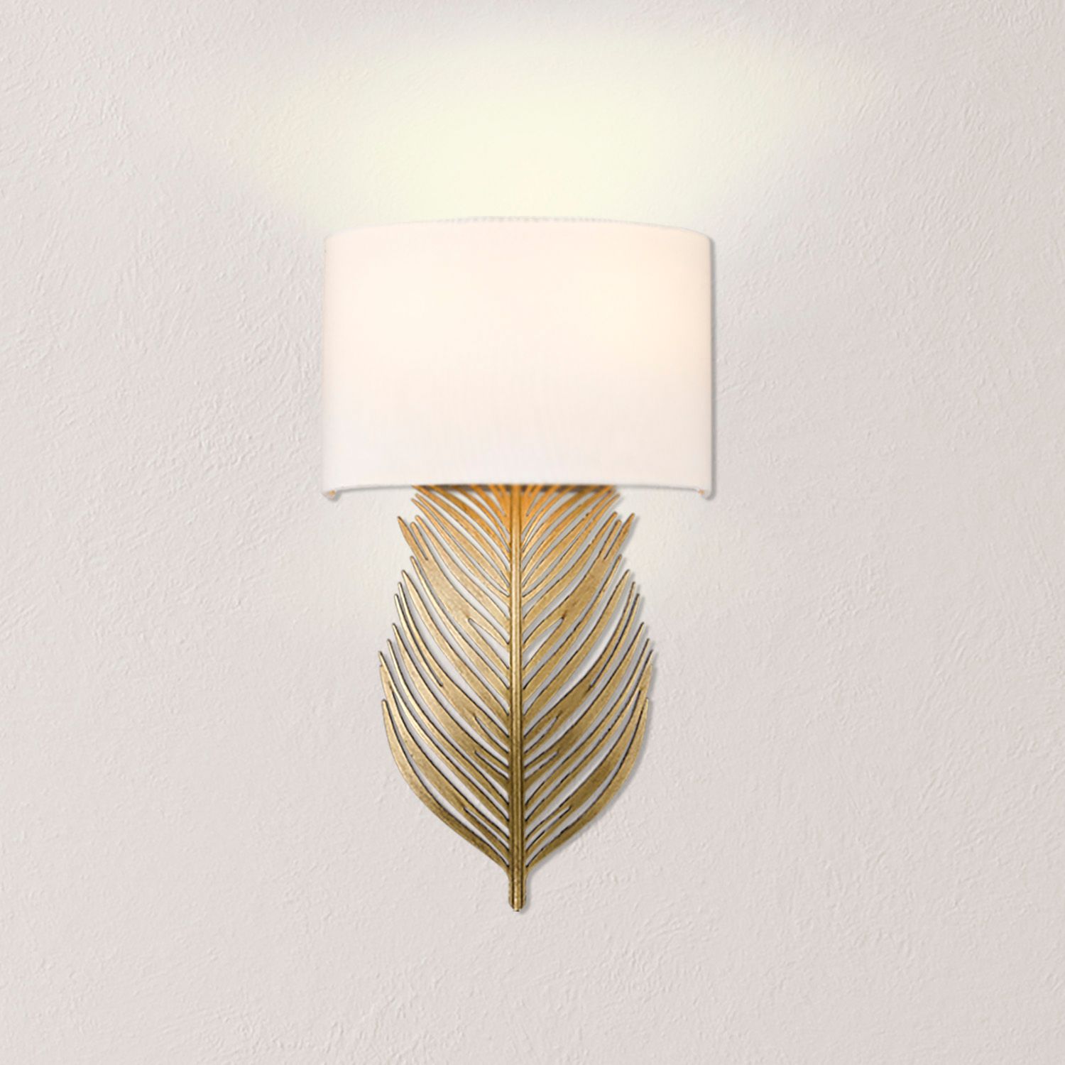 Cay 9 1/2" Wide 2-Light Vintage Fired Gold Wall Sconce With Ivory Line