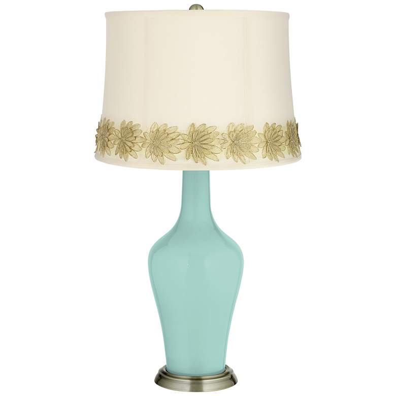 Image 1 Cay Anya Table Lamp with Flower Applique Trim