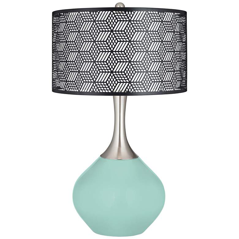 Image 1 Cay Black Metal Shade Spencer Table Lamp