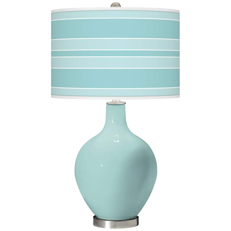 Image 1 Cay Bold Stripe Ovo Glass Table Lamp