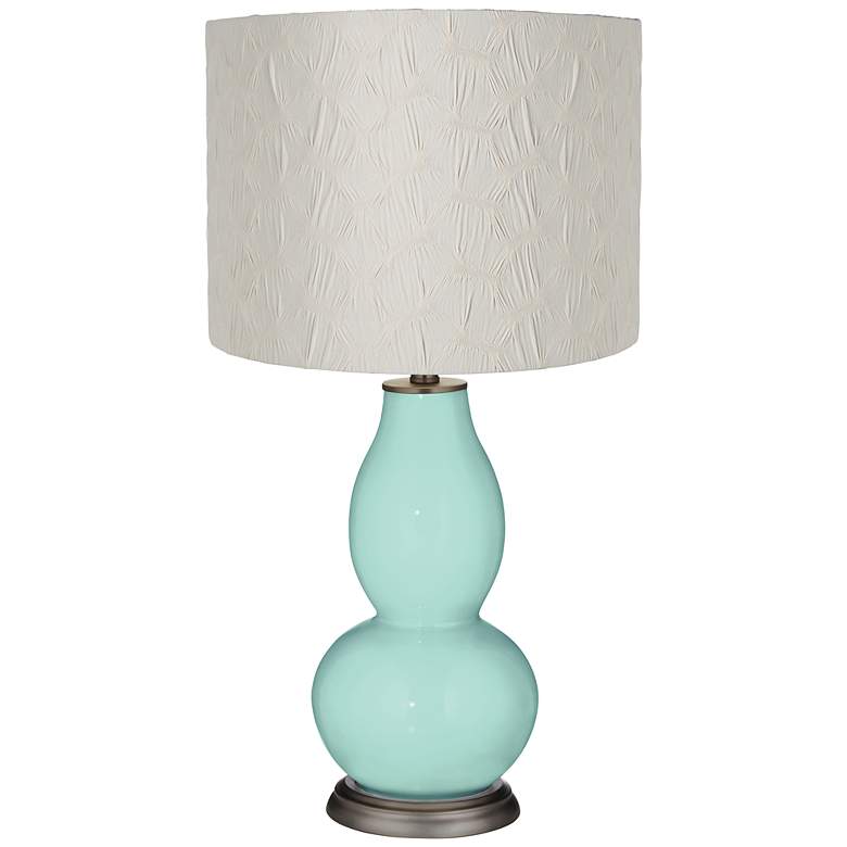 Image 1 Cay Cream Pleated Drum Shade Double Gourd Table Lamp