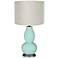 Cay Cream Pleated Drum Shade Double Gourd Table Lamp