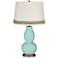 Cay Double Gourd Table Lamp with Scallop Lace Trim