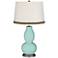 Cay Double Gourd Table Lamp with Wave Braid Trim