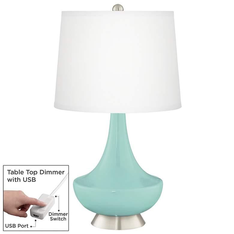 Image 1 Cay Gillan Glass Table Lamp with Dimmer