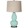 Cay Linen Drum Shade Double Gourd Table Lamp