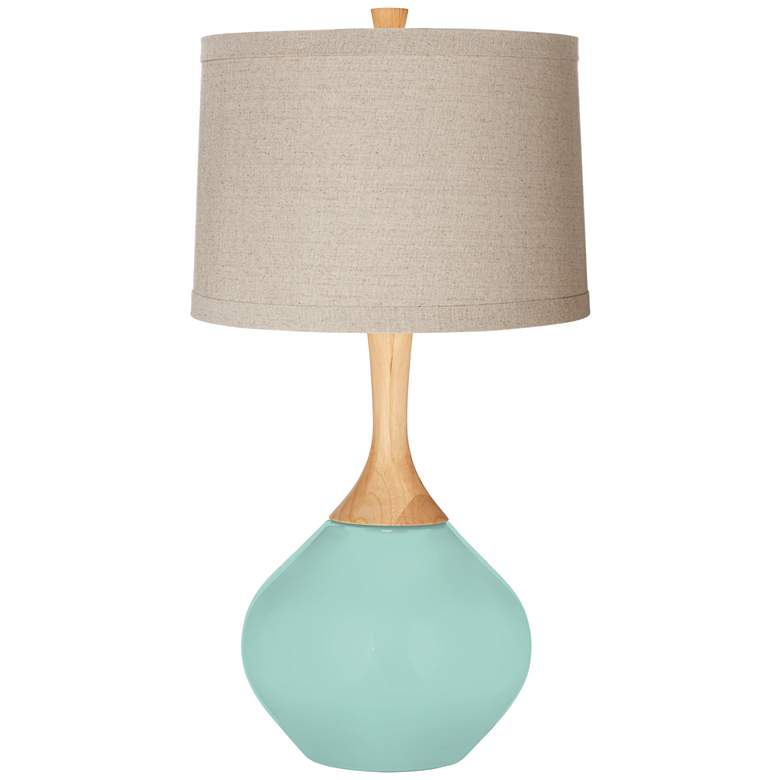 Image 1 Cay Natural Linen Drum Shade Wexler Table Lamp