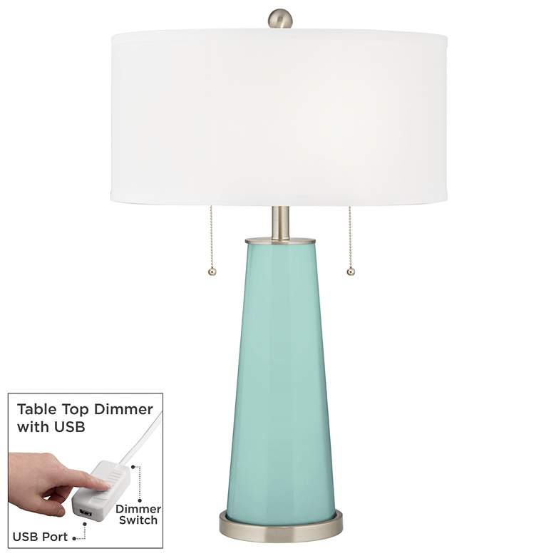 Image 1 Cay Peggy Glass Table Lamp With Dimmer