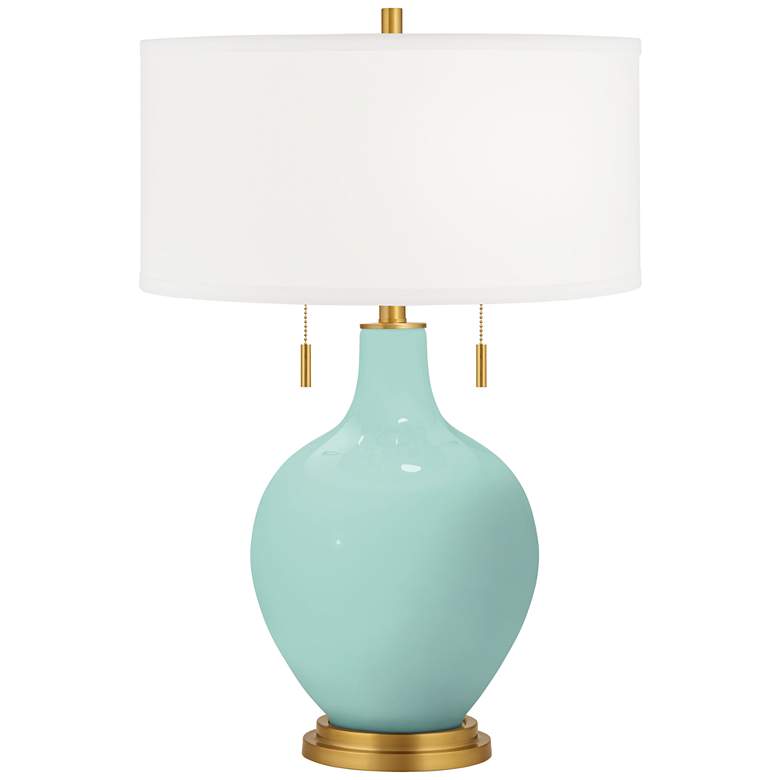 Image 2 Cay Toby Brass Accents Table Lamp with Dimmer