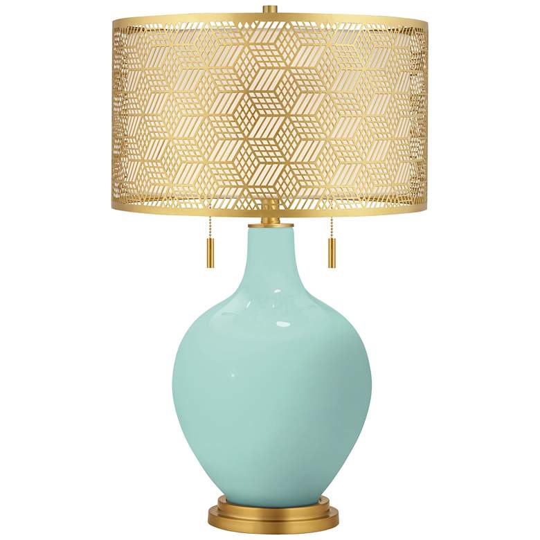 Image 1 Cay Toby Brass Metal Shade Table Lamp
