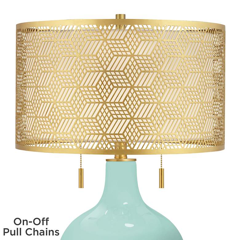 Image 2 Cay Toby Brass Metal Shade Table Lamp more views
