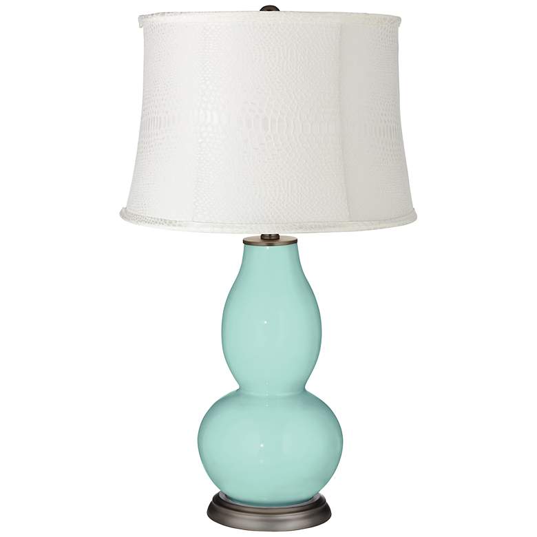 Image 1 Cay White Snake Shade Double Gourd Table Lamp
